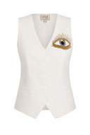 CLARA linen vest in black