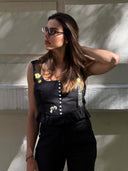 Capri linen bustier
