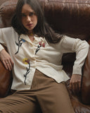 LENA Merino ribbed polo cardigan