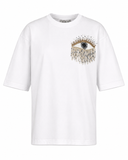 CLARA in Silver cotton oversized T-shirt