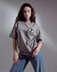 CLARA in Silver cotton oversized T-shirt